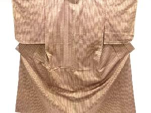 未使用品　縞織り出し手織り紬単衣着物